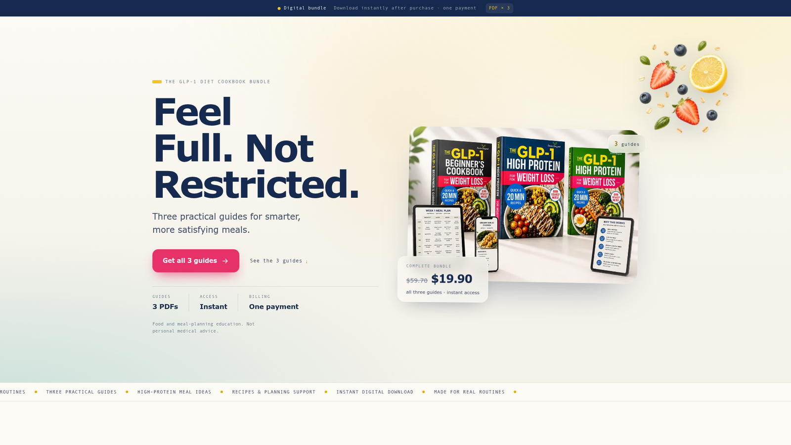 واجهة موقع Health Steps Guide لبيع منتجات رقمية صحية